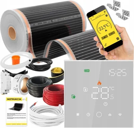 Нагрівальний мат Mission Air Zestaw Folia Mata Grzewcza Podczerwień 160W 22m² ZESTAWIRSILVER22M160W50CMLEOWHI, фото 1