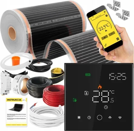 Нагрівальний мат Mission Air Zestaw Folia Mata Grzewcza Podczerwień 160W 30m² ZESTAWIRSILVER30M160W50CMLEOBLA, фото 1