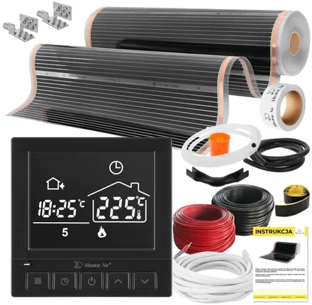 Нагрівальний комплект Zestawy z folią grzewczą na podczerwień Black Silver PTC 160W/m², szerokość folii 100cm 10 m² Taurus Black, фото 1