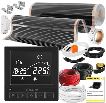 Нагрівальний комплект Zestawy z folią grzewczą na podczerwień Black Silver PTC 160W/m², szerokość folii 100cm 26 m² Taurus Black, фото 1