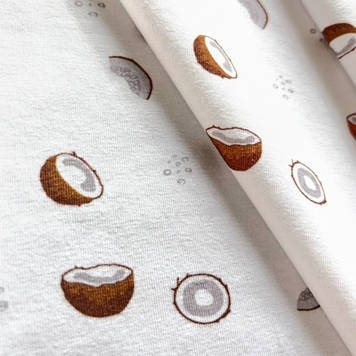 Кулір стрейч трикотажний преміум якості з принтом кокосі