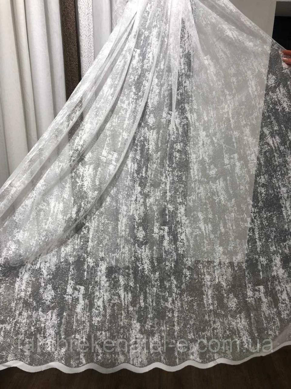 Тюль білий жакард мармур, фото 1