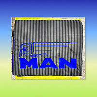 Постіль МАН комплект постільної білизни для водія великовантажного автомобіля MAN чорно сірий-напис синій