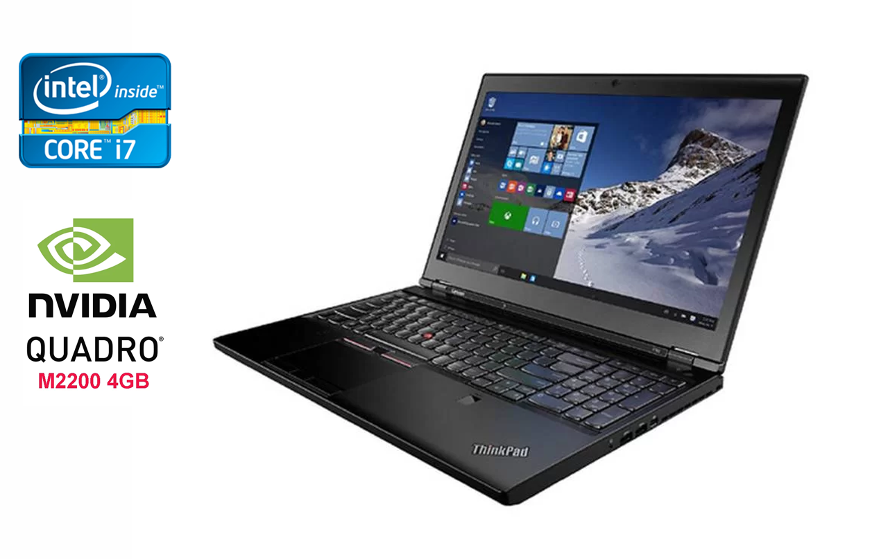 Ноутбук Lenovo ThinkPad P51/ 15.6" (1920x1080)/ Core i7-7820HQ/ 32 GB RAM/ 512 GB SSD/ Quadro M2200 4GB