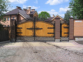 Ворота кованые Харків(без дерева за проф листом), фото 4