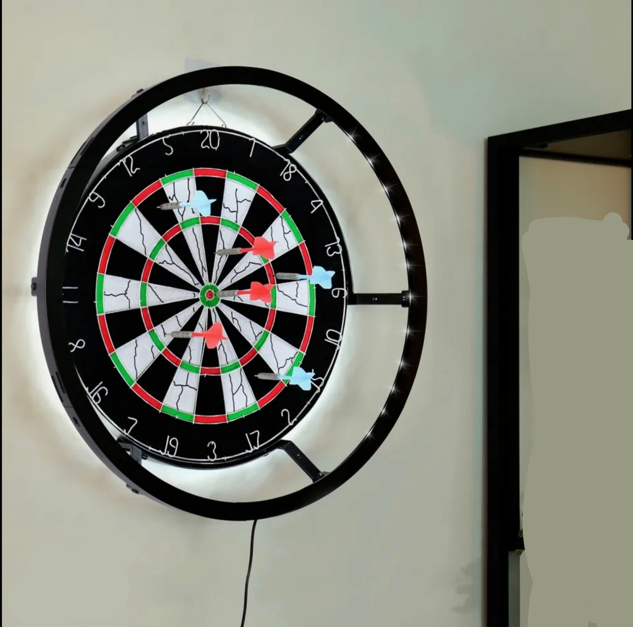 Набір для гри в дартс-мішень зі справжнього сизалю ProSFB Winmau Англія в комплекті з підсвіткою та дротиками