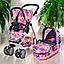 Коляска 9662М для ляльок нового "модульного типу 4-в-1, яскрава, трансформер, прогулянкова/класика, фото 3