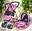 Коляска 9662М для ляльок нового "модульного типу 4-в-1, яскрава, трансформер, прогулянкова/класика, фото 5