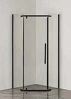 Душовий кут Sansa рама чорна, скло прозоре 6мм, 1000*1000*(120) 2000 мм