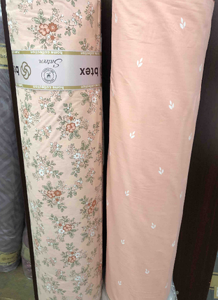 Сатин 100% бавовна квітковий принт, натуральна тканина 220 см для постільної білизни, (A+В рулони 60 м+60 м), фото 2