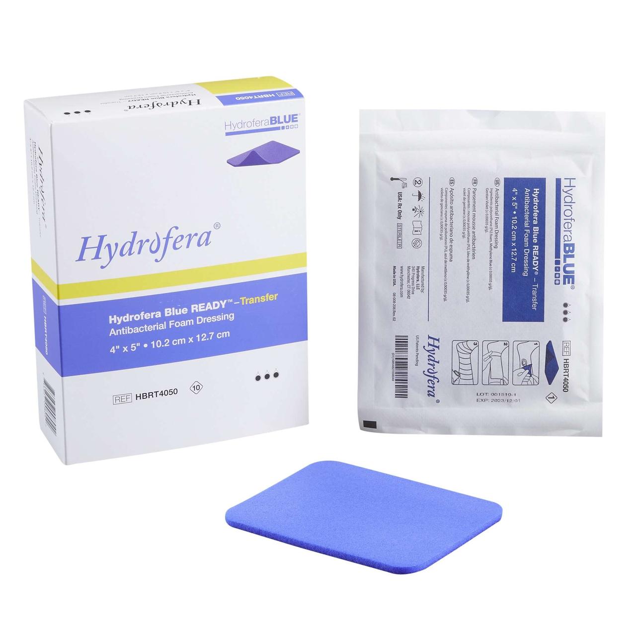 Бактеріостатична, пов'язка поглинаюча  Hydrofera Blue Transfer Antibacterial Foam Dressings 10x12cм (HBRT4050)