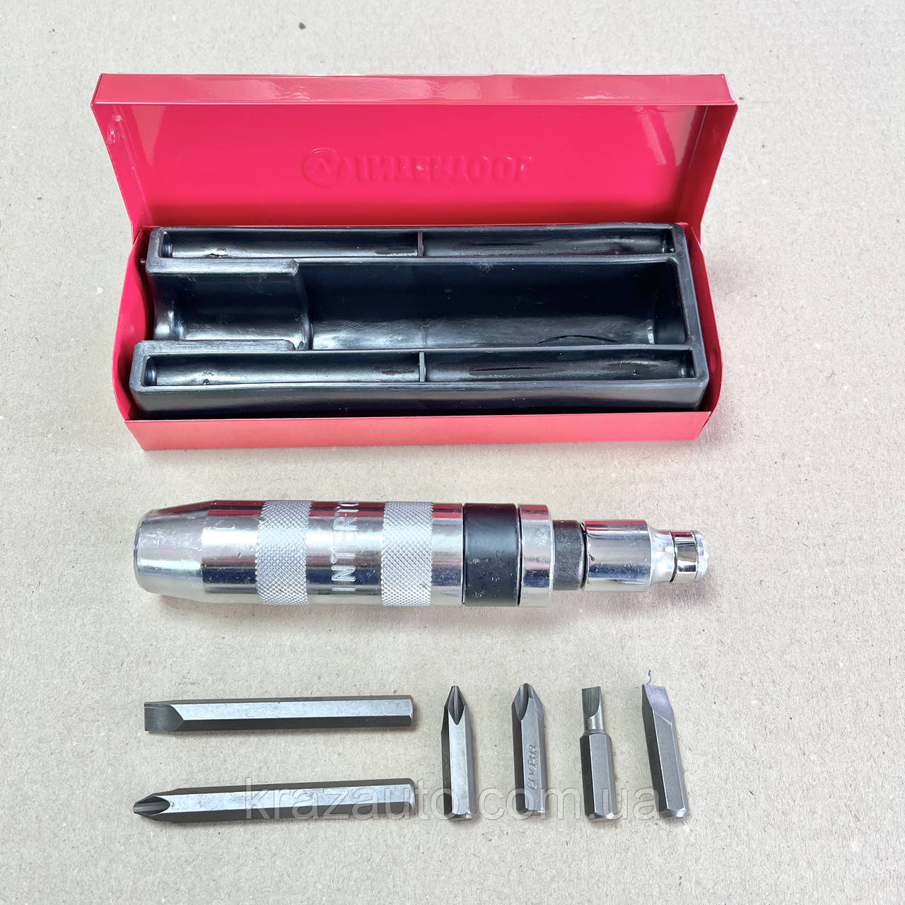Викрутка ударна з комплектом насадок 6 од. INTERTOOL HT-0431, фото 1