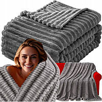 Тепла двостороння ковдра плед Ruhhy 160 х 200 см поліестер, що дихає (24494)