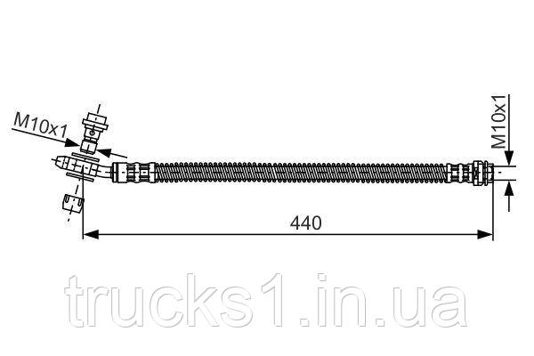 Шланг гальмівний (задній) VW Touareg 02-10 (L=430mm) 1 987 481 175 (BOSCH)