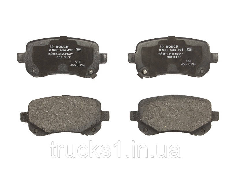 Колодки гальмівні (задні) Chrysler Grand Voyager 07-/Dodge Journey 08- 0 986 494 496 (BOSCH), фото 1
