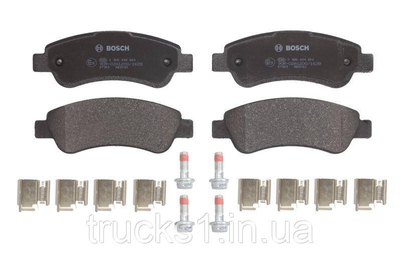 Колодки гальмівні (задні) Citroen Jumper/Fiat Ducato/Peugeot Boxer 06- (з аксесуарами) 0 986 494 604 (BOSCH), фото 1