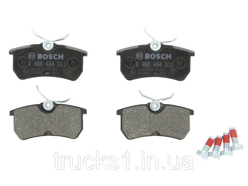 Колодки гальмівні (задні) Ford Focus 98-05/Fiesta V/VI 05- 0 986 494 011 (BOSCH), фото 1