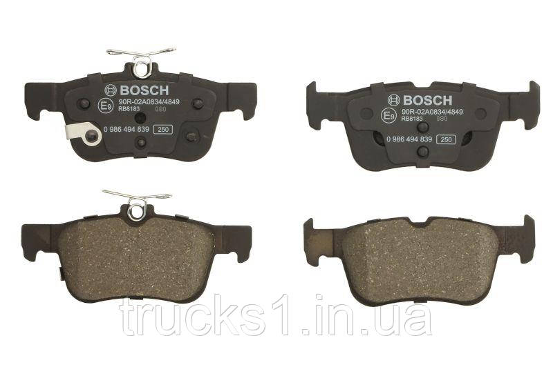 Колодки гальмівні (задні) Ford Mondeo/Galaxy/Kuga 12-/Ford USA Fusion/Escape 05- 0 986 494 839 (BOSCH), фото 1
