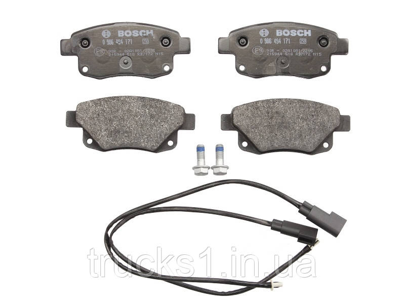 Колодки гальмівні (задні) Ford Transit V347 06-14 (+датчики) 0 986 494 171 (BOSCH), фото 1