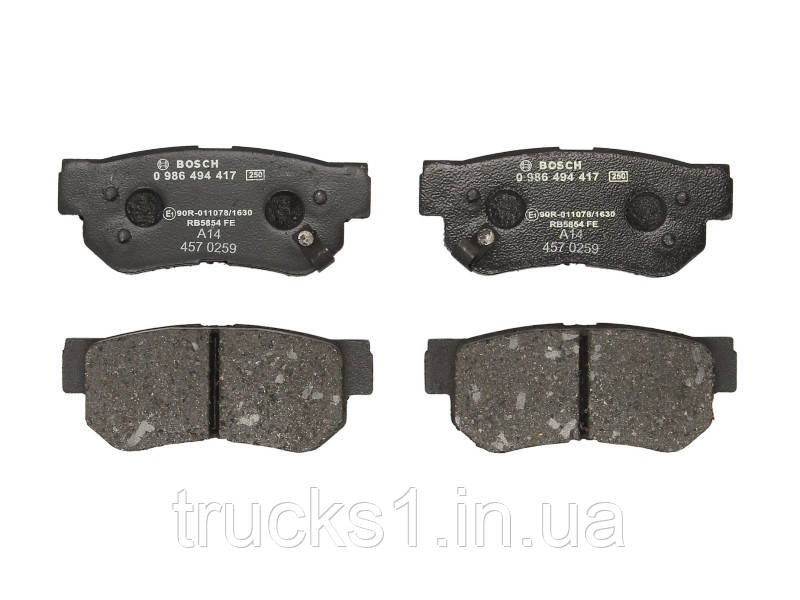 Колодки гальмівні (задні) Hyundai Tucson 2.0 CRDi 04-10 0 986 494 417 (BOSCH), фото 1