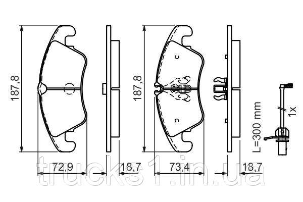 Колодки гальмівні (передні) Audi A4/A5/Q5 07- 0 986 494 456 (BOSCH), фото 1