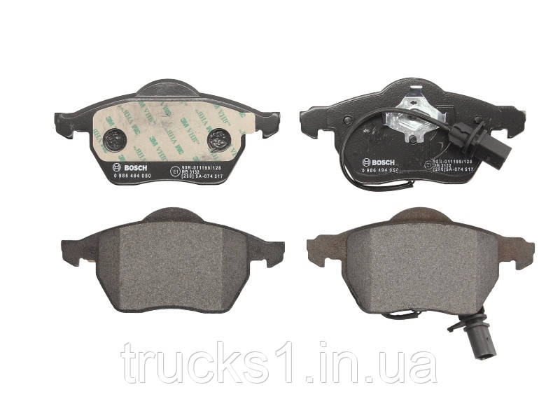 Колодки гальмівні (передні) Audi A4/A6/Skoda Superb/VW Passat 1.9TDI/2.5TDI 96-(з датчиками)(ATE) 0 986 494, фото 1