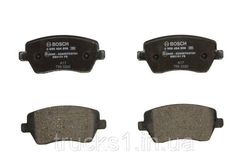 Колодки гальмівні (передні) Lada Vesta 15- 0 986 494 856 (BOSCH), фото 1