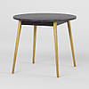 Обідній стіл круглий LION Маямі-1 дерев'яні ніжки Бетон темний (LION-041149), фото 2