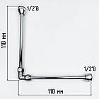 Гнучка підводка хромована 20см (10+10) бумеранг XL мідна d10мм 1/2"ВВ FLEXY CHROME, фото 4