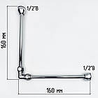 Гнучка підводка хромована 30см (15+15) бумеранг XL мідна d10мм 1/2"ВВ FLEXY CHROME, фото 4