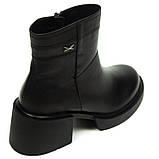 Черевики чорні жіночі із замком шкіряні всередині байка на товстій підошві Mida 220215(1) розмір 36, фото 7
