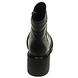 Черевики чорні жіночі із замком шкіряні всередині байка на товстій підошві Mida 220215(1) розмір 36, фото 6