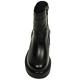 Черевики чорні жіночі із замком шкіряні всередині байка на товстій підошві Mida 220215(1) розмір 36, фото 3