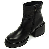 Черевики чорні жіночі із замком шкіряні всередині байка на товстій підошві Mida 220215(1) розмір 36, фото 8