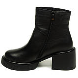 Черевики чорні жіночі із замком шкіряні всередині байка на товстій підошві Mida 220215(1) розмір 36, фото 2