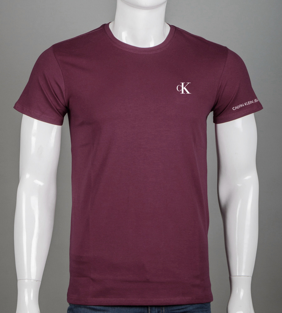 Футболка чоловіча Calvin Klein 2418м (Уп.4шт M-XXL), Марсала