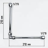 Гнучка підводка хромована 40см (20+20) бумеранг XL мідна d10мм 1/2"ВВ FLEXY CHROME, фото 3