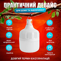 Лампа ліхтар на акумуляторі, з підвісом, Портативна USB LED лампочка, світильник 4800 mAh (AL-200), фото 6