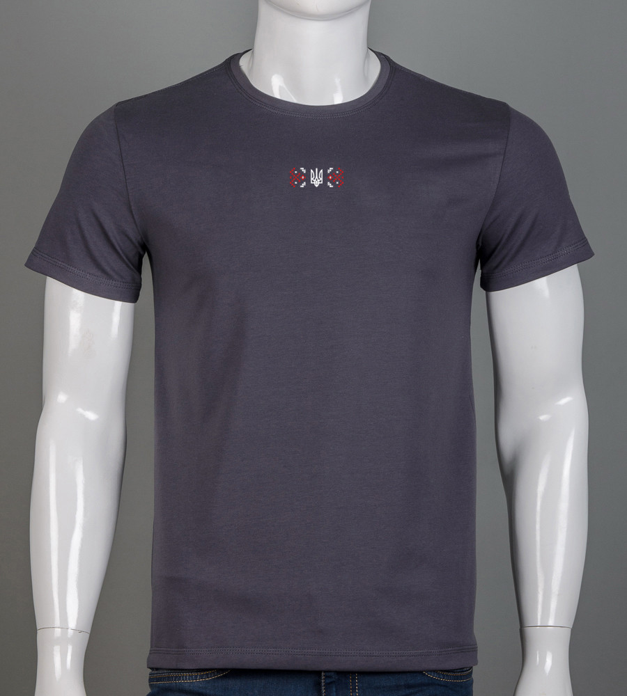 Футболка чоловіча Тризуб 2515м (Уп.4шт M-XXL), Графіт