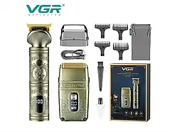 Тример електробритва набір акумуляторна підзарядка від USB VGR V-649 20 шт 6416