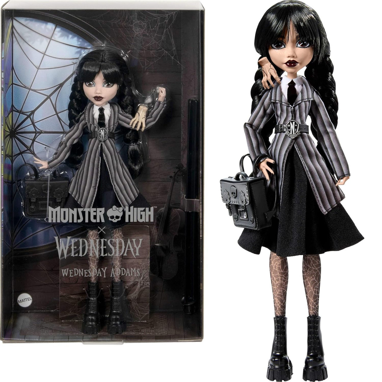 Кукла Монстер Хай Уэнсдей Венздей в школьной форме Mattel Monster High Wednesday HXJ04