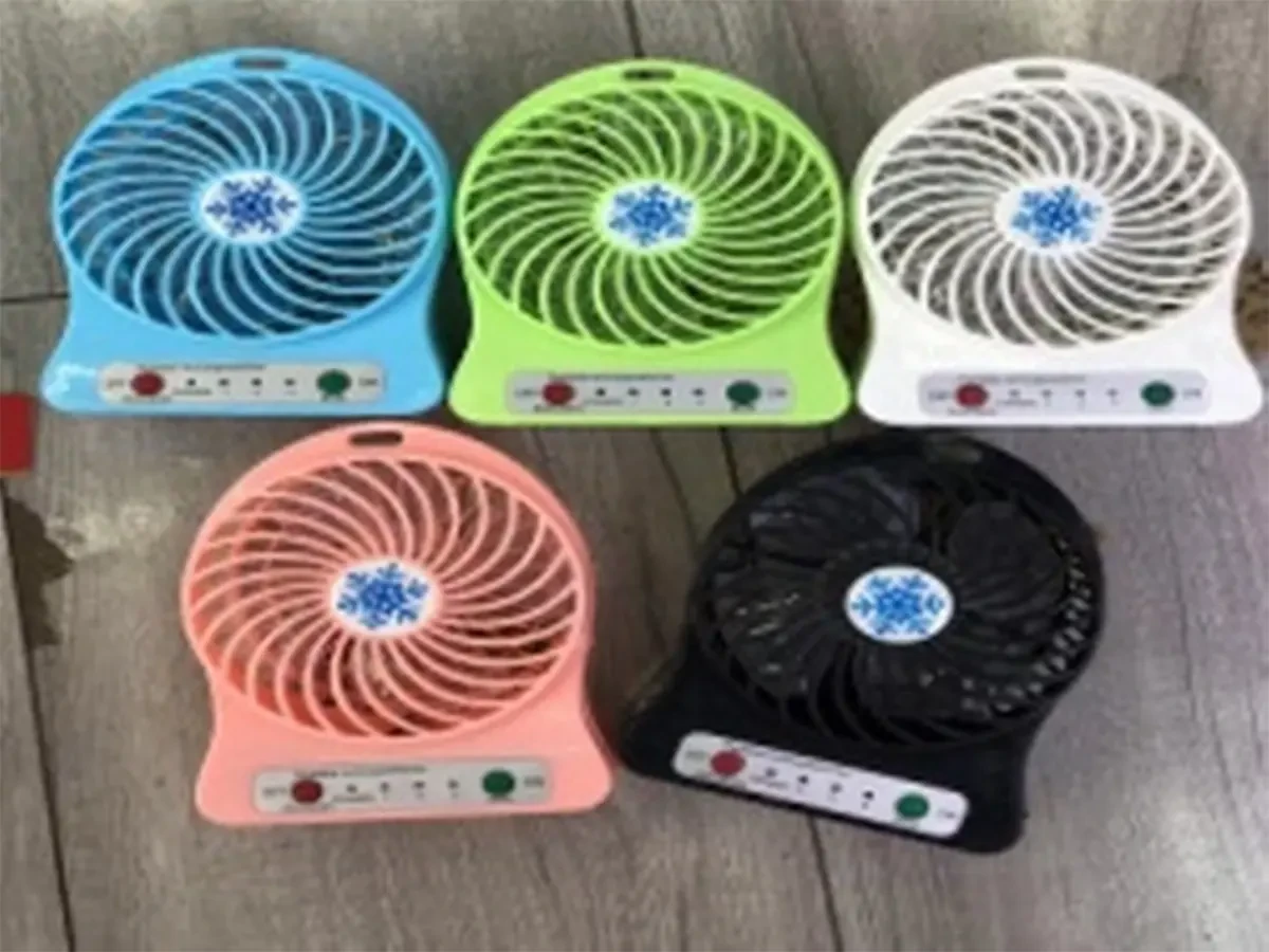 Вентилятор портативний 3шв з'ємний акумулятор FAN-001 100шт 7183, фото 1