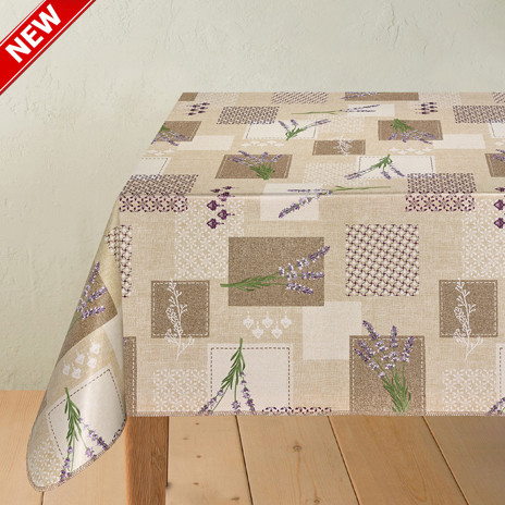 Клейонка з малюнком лаванда  для столу на флізеліновій основі