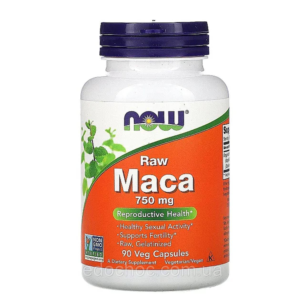 Необроблена Мака (Maca) 750 мг 90 капсул NOW-04777