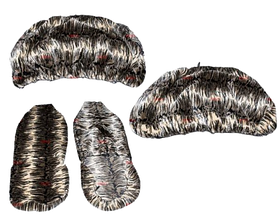 Чохли салону універсальні "хутрові" коричневі 3 кольорові