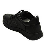 Чоловічі шкіряні кросівки чорного кольору весна-осінь на шнурівці Mida 112015(3) розмір 40, фото 5