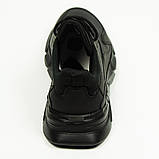 Чоловічі шкіряні кросівки чорного кольору весна-осінь на шнурівці Mida 112218(26) розмір 40, фото 6