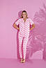 Жіноча піжама "Crabby Mood" (сорочка короткий рукав+штани), рожева, фото 3