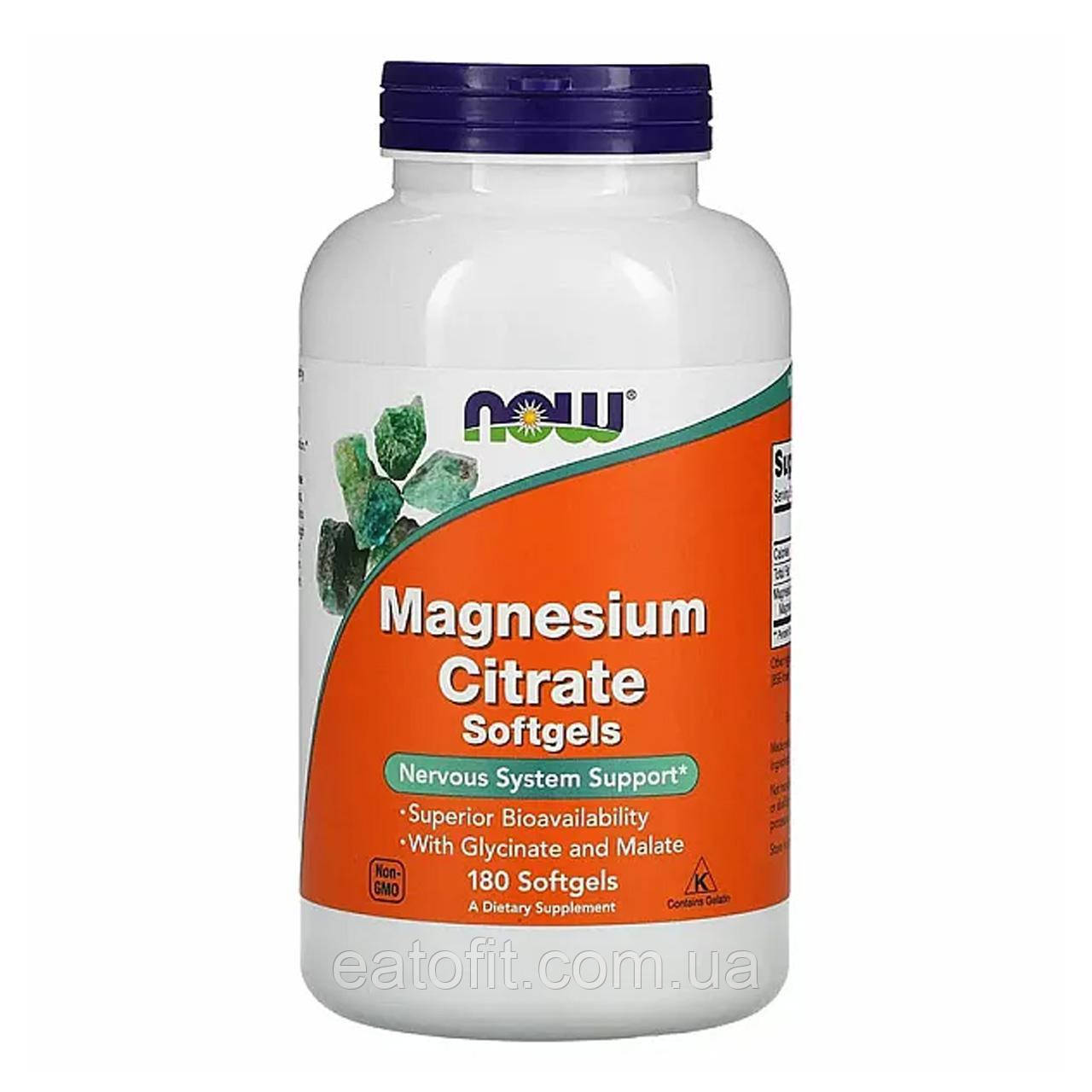 Магний цитрат (Magnesium Citrate) 180 капсул NOW-01298