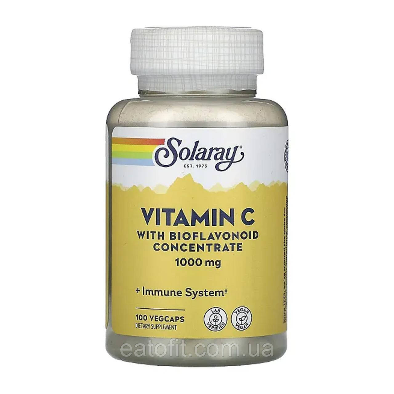 Вітамін С з біофлавоноїдами (Vitamin C with Bioflavonoid Concentrate) 1000 мг/50 мг 100 капсул SOR-04440
